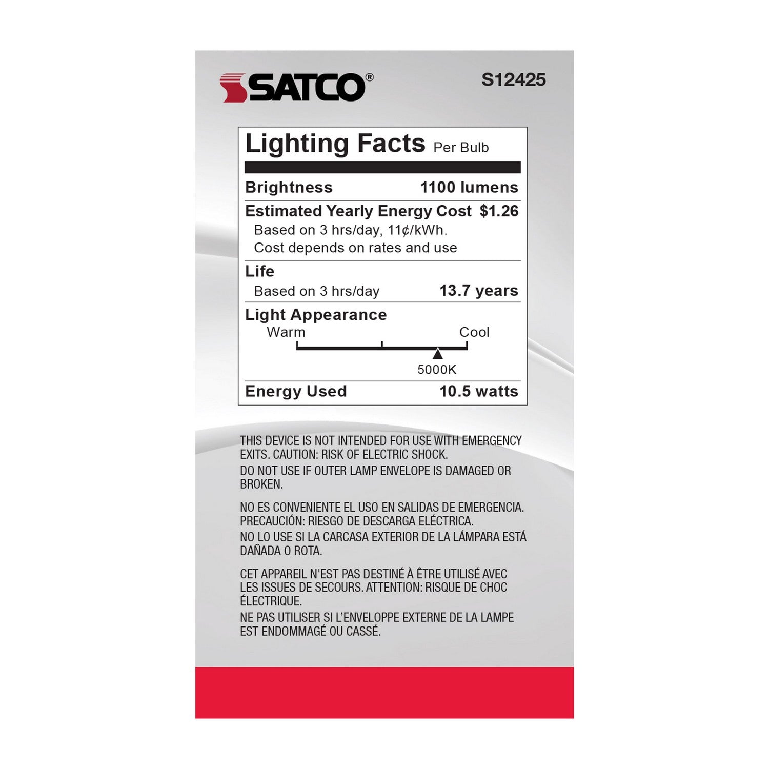 Satco - S12425 - Light Bulb - Clear