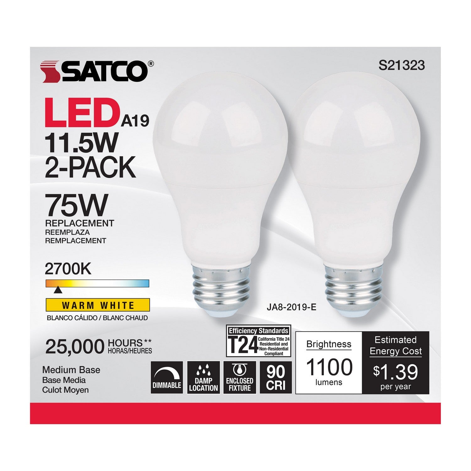 Satco - S21323 - Light Bulb - Frost