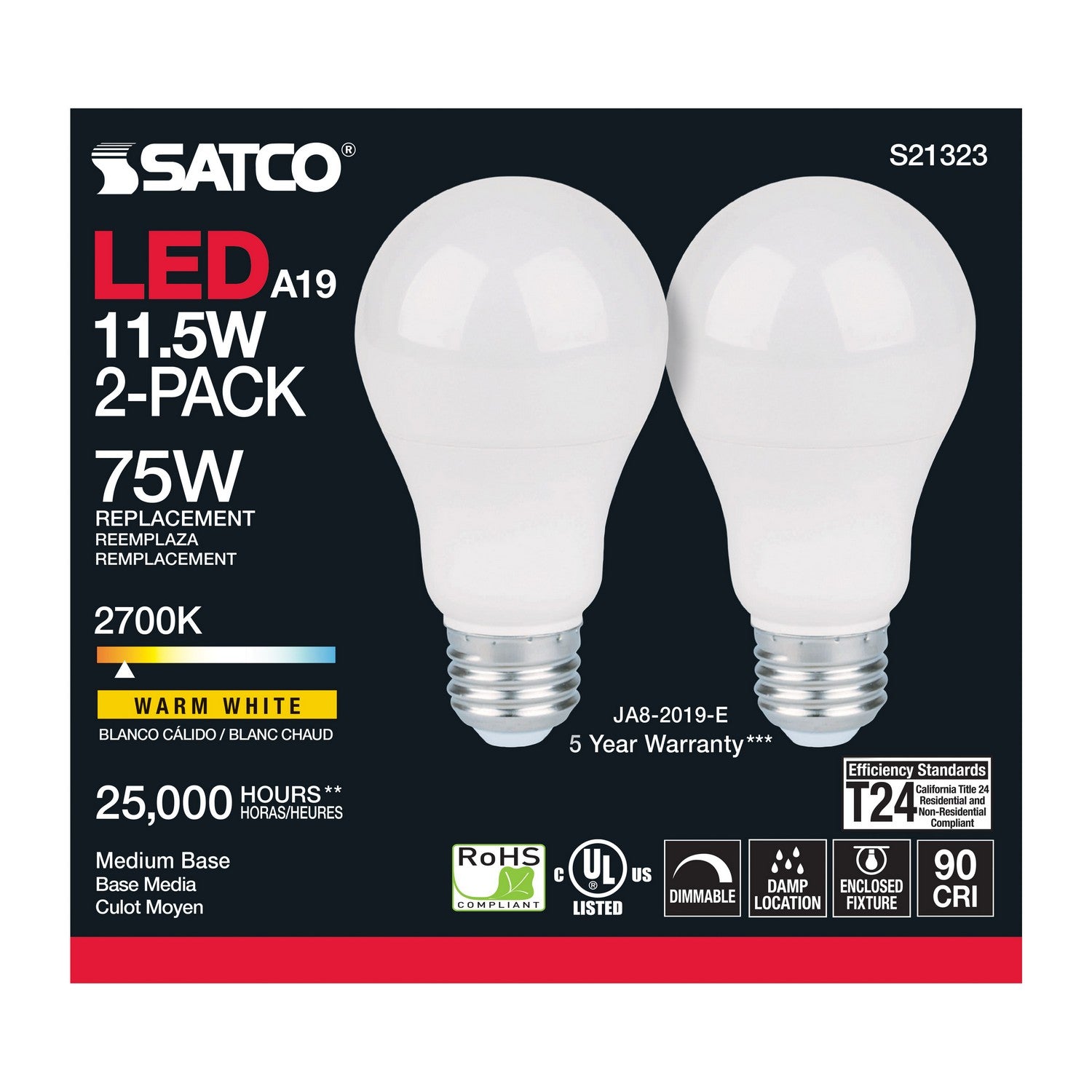 Satco - S21323 - Light Bulb - Frost