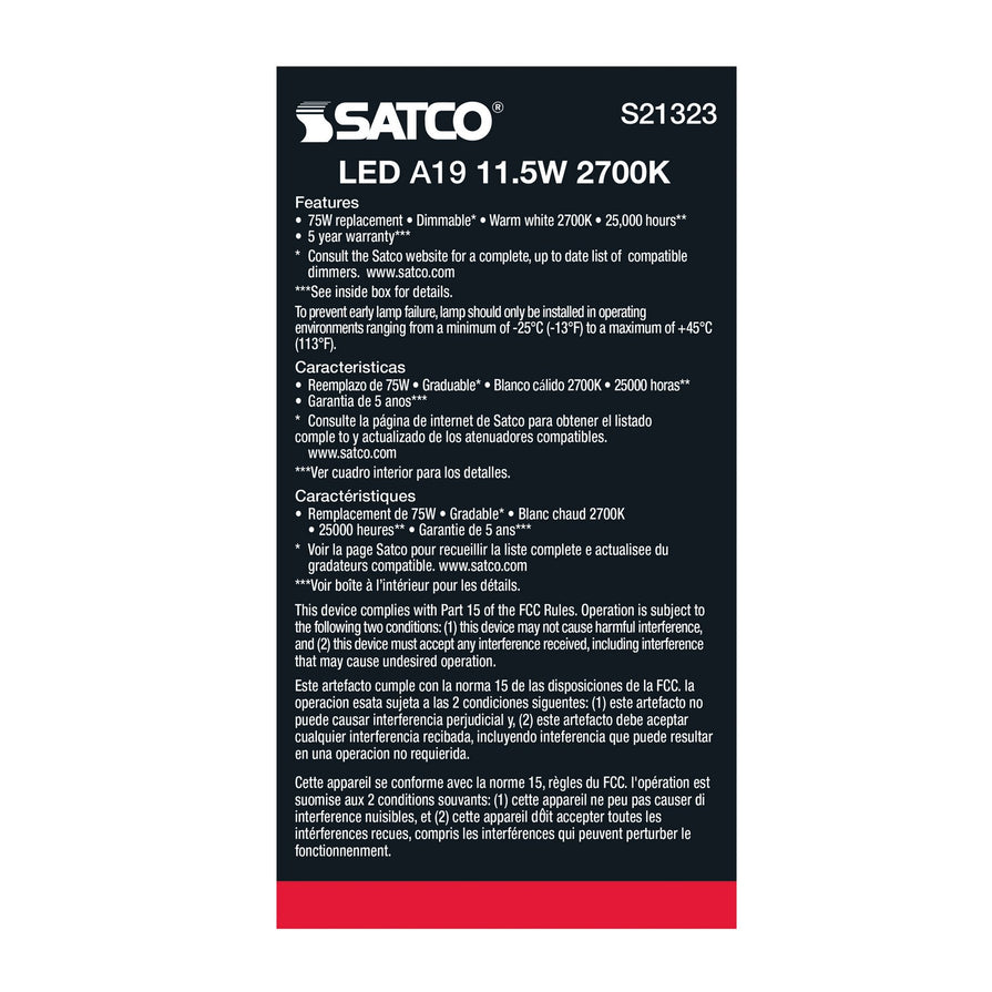 Satco - S21323 - Light Bulb - Frost