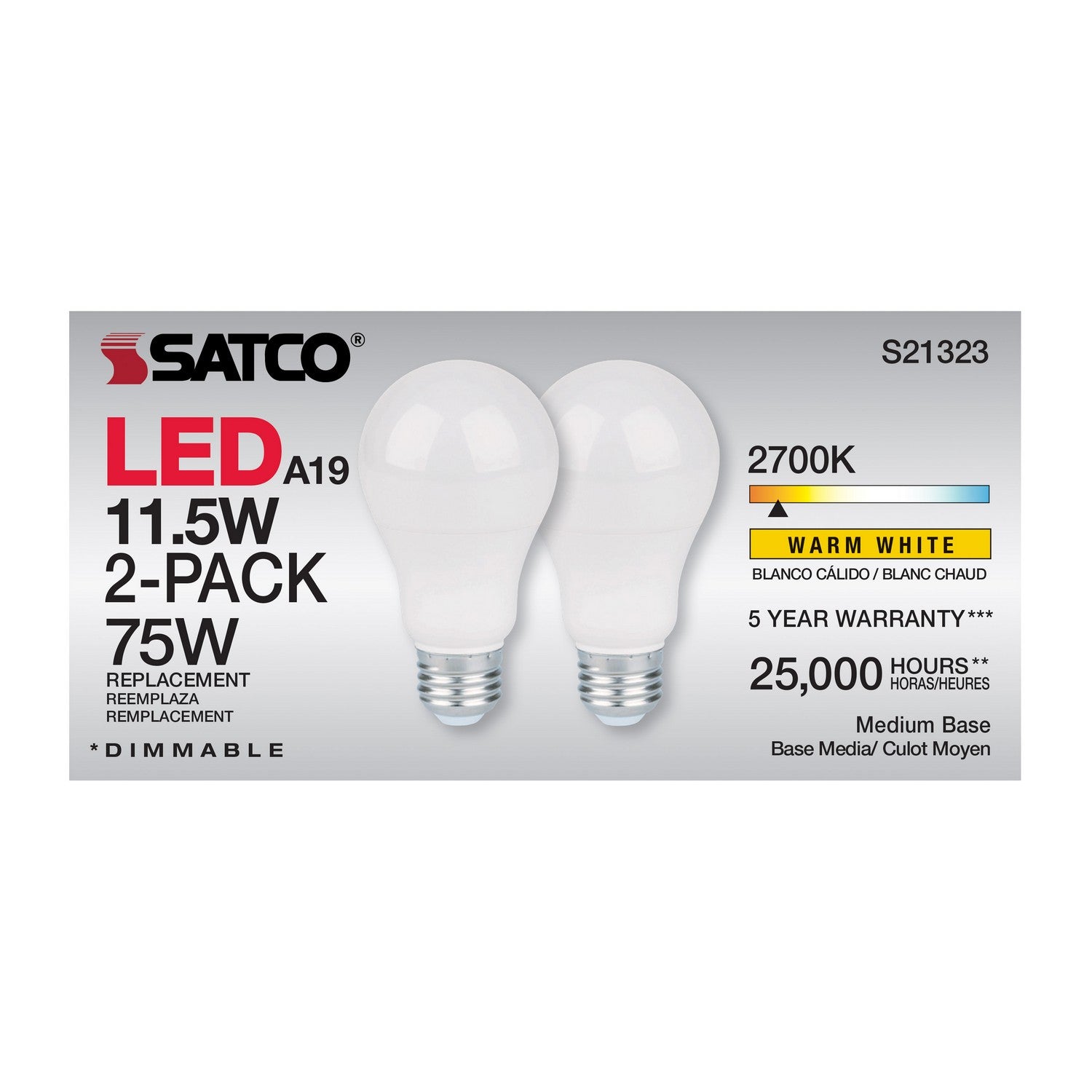 Satco - S21323 - Light Bulb - Frost