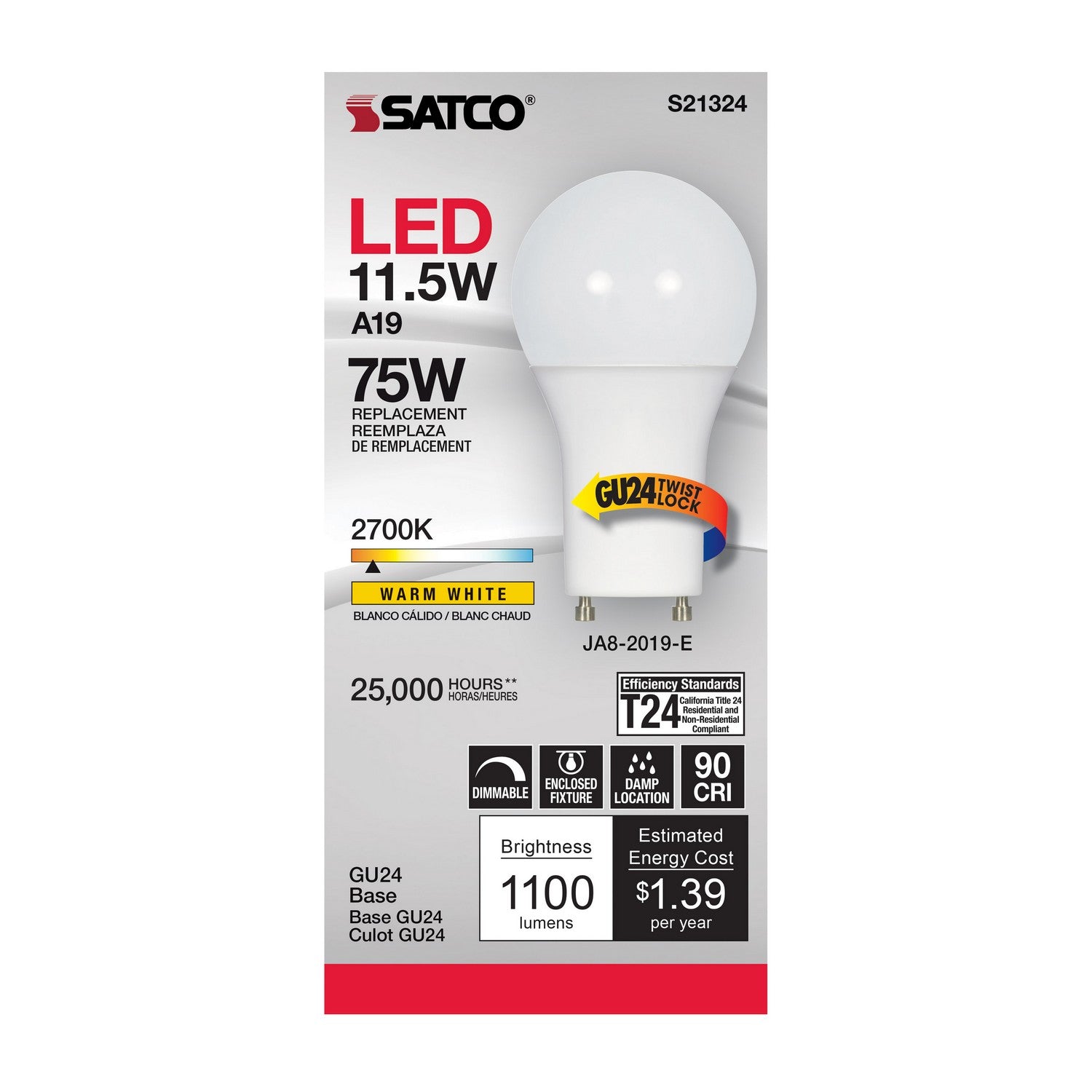 Satco - S21324 - Light Bulb - Frost