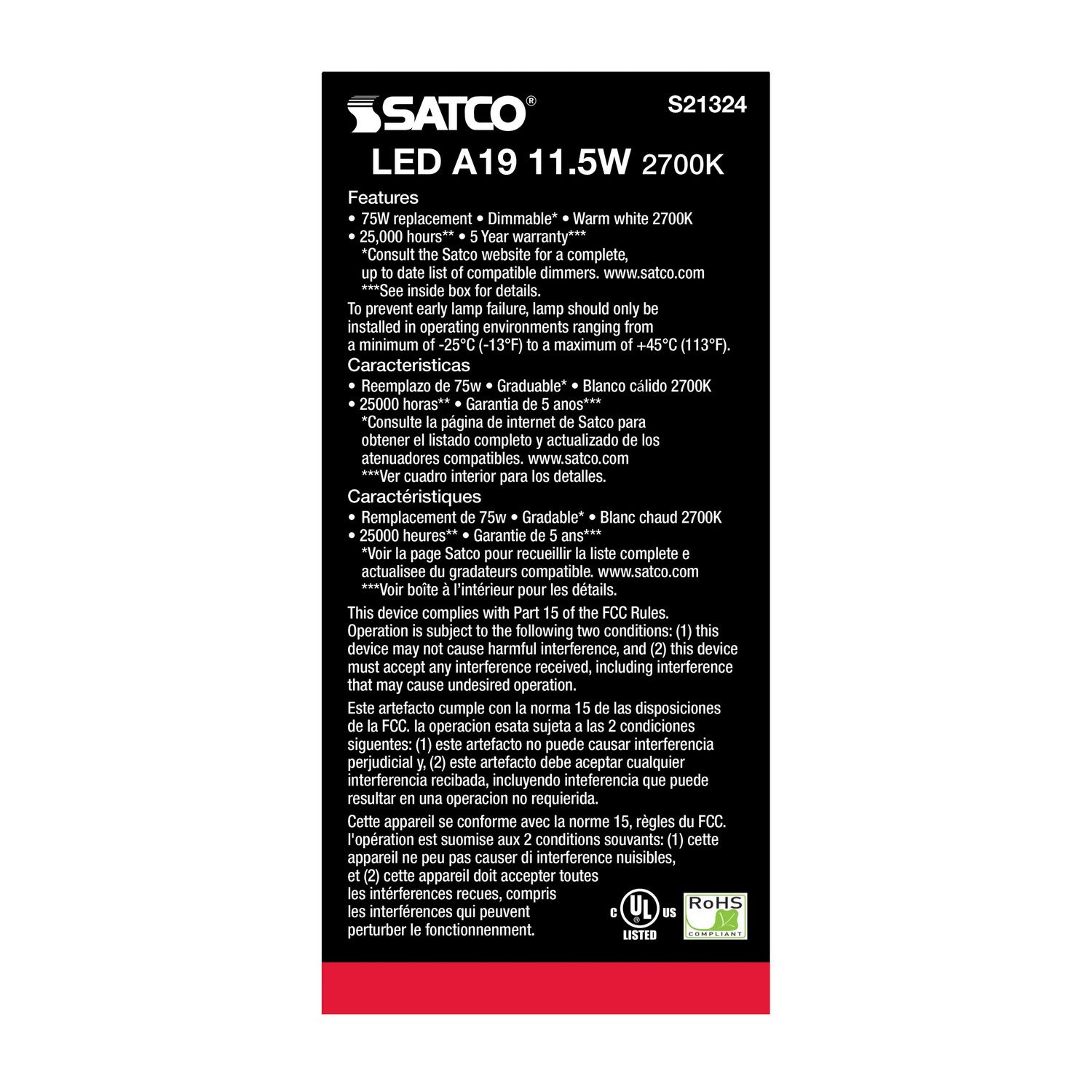 Satco - S21324 - Light Bulb - Frost