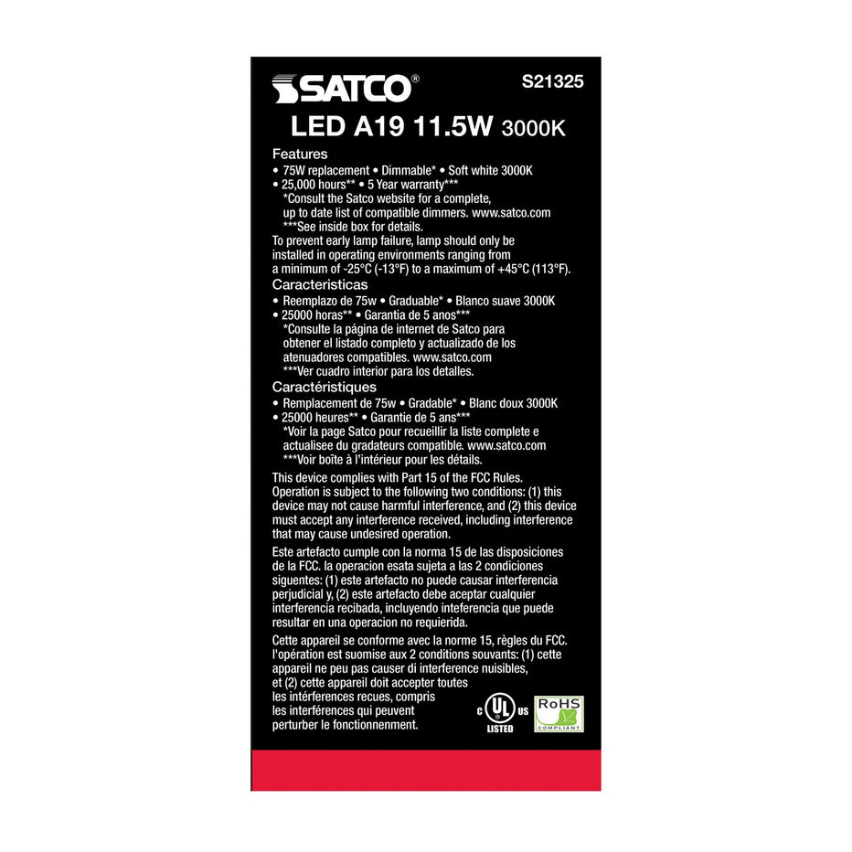 Satco - S21325 - Light Bulb - Frost