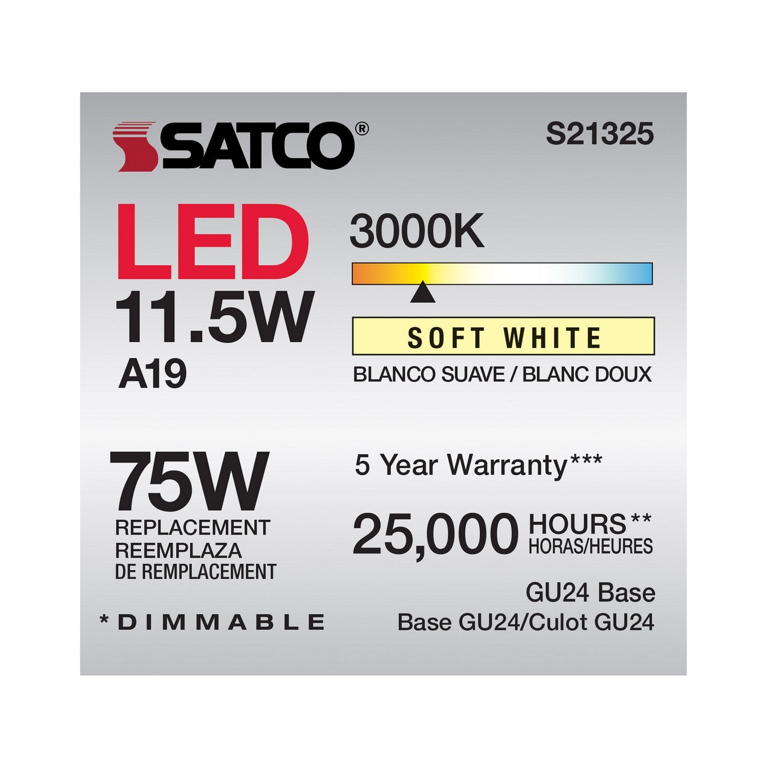 Satco - S21325 - Light Bulb - Frost