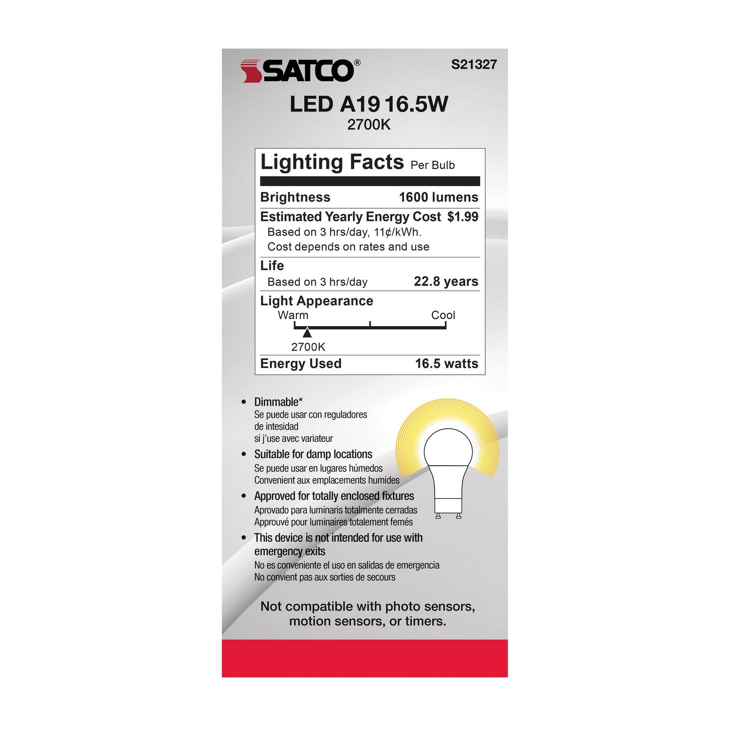 Satco - S21327 - Light Bulb - Frost