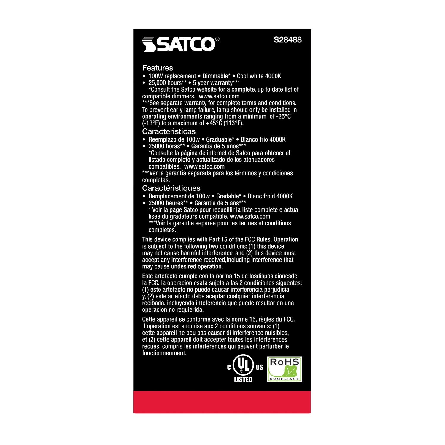 Satco - S28488 - Light Bulb - Frost