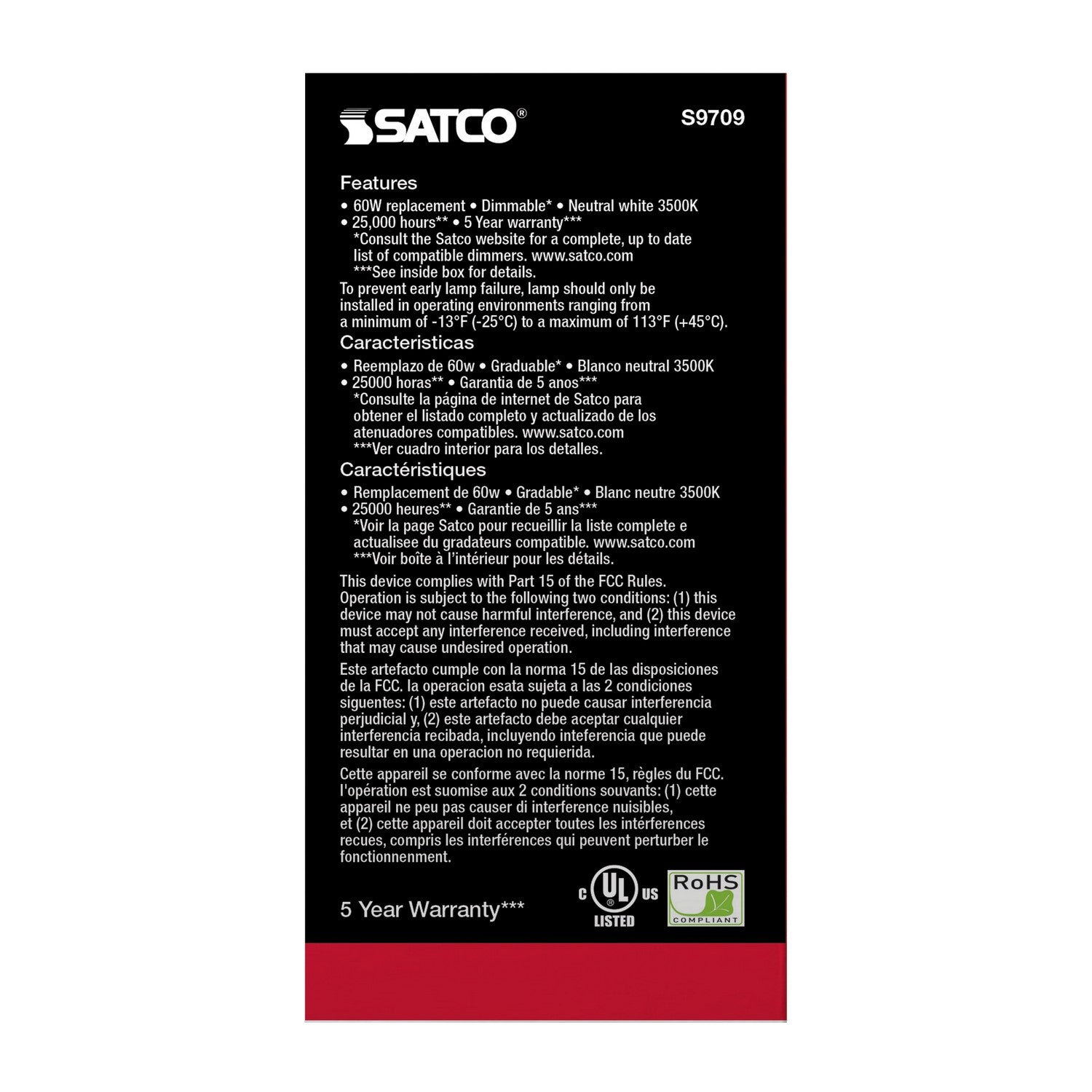 Satco - S9709 - Light Bulb - Frost