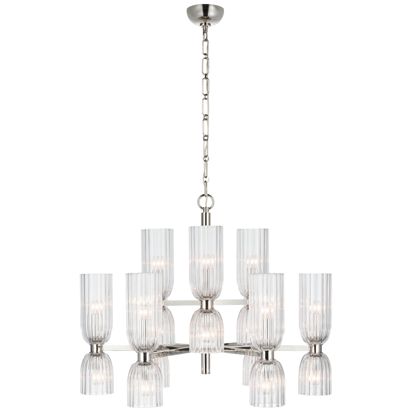 Visual Comfort Signature - ARN 5500PN-CG - LED Chandelier - Asalea - Polished Nickel