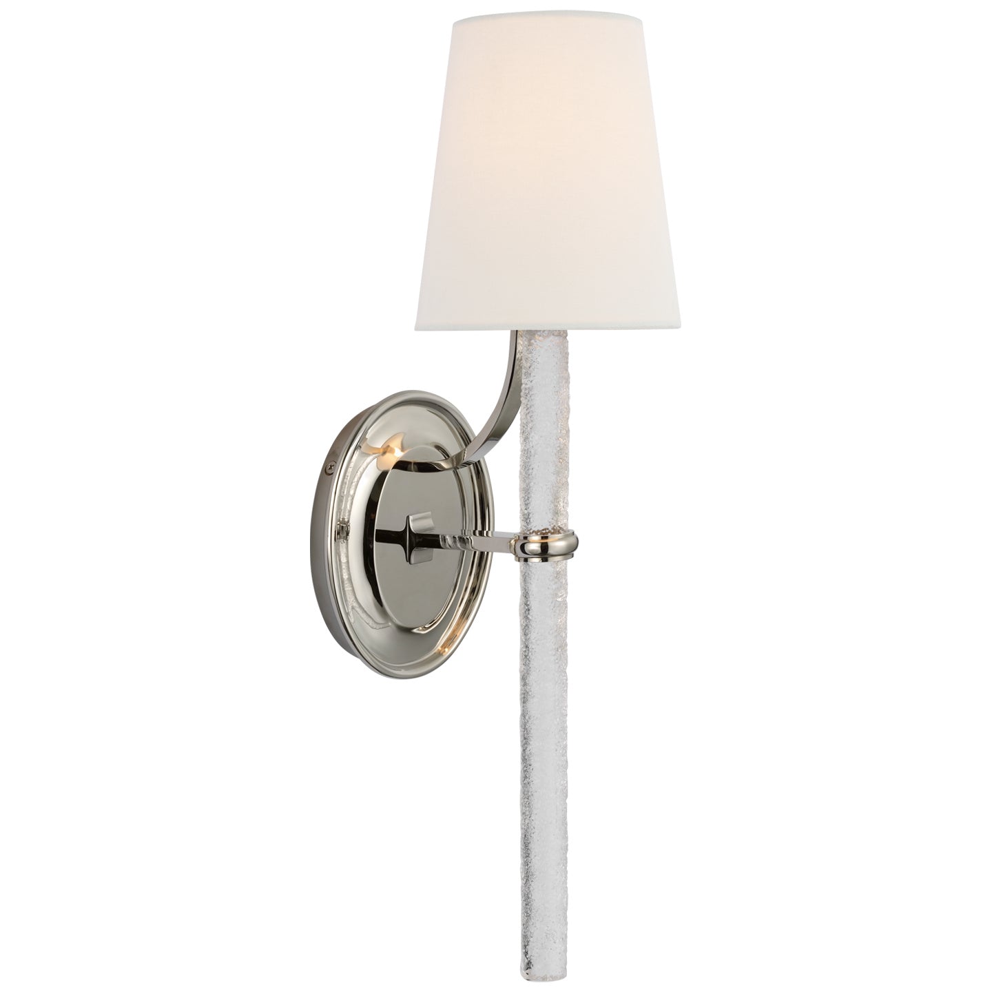 Visual Comfort Signature - S 2325PN/CWG-L - LED Wall Sconce - Abigail - Polished Nickel and Clear Wavy Glass