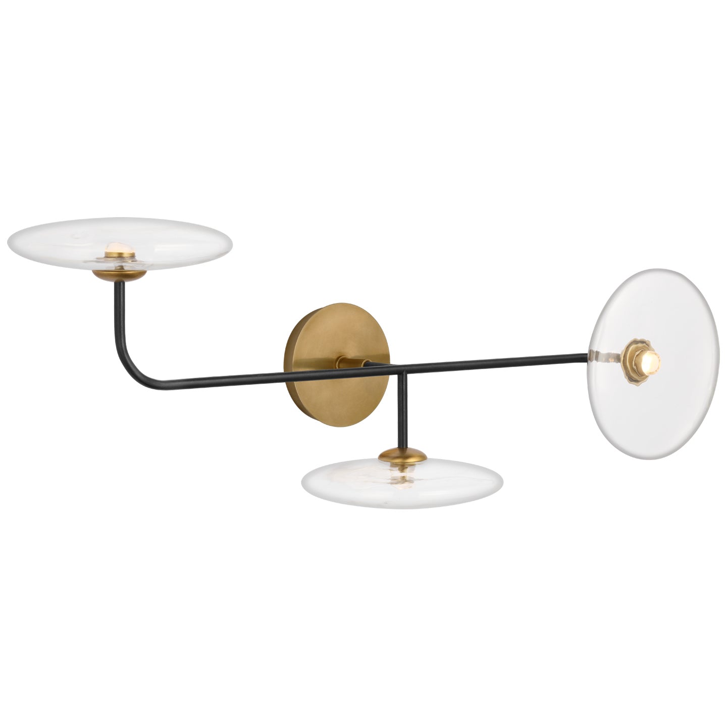 Visual Comfort Signature - S 2691AI/HAB-CG - LED Wall Sconce - Calvino - Aged Iron and Hand-Rubbed Antique Brass