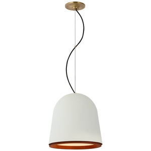 Visual Comfort Signature - S 5125PW - LED Pendant - Murphy - Plaster White and Dark Teak