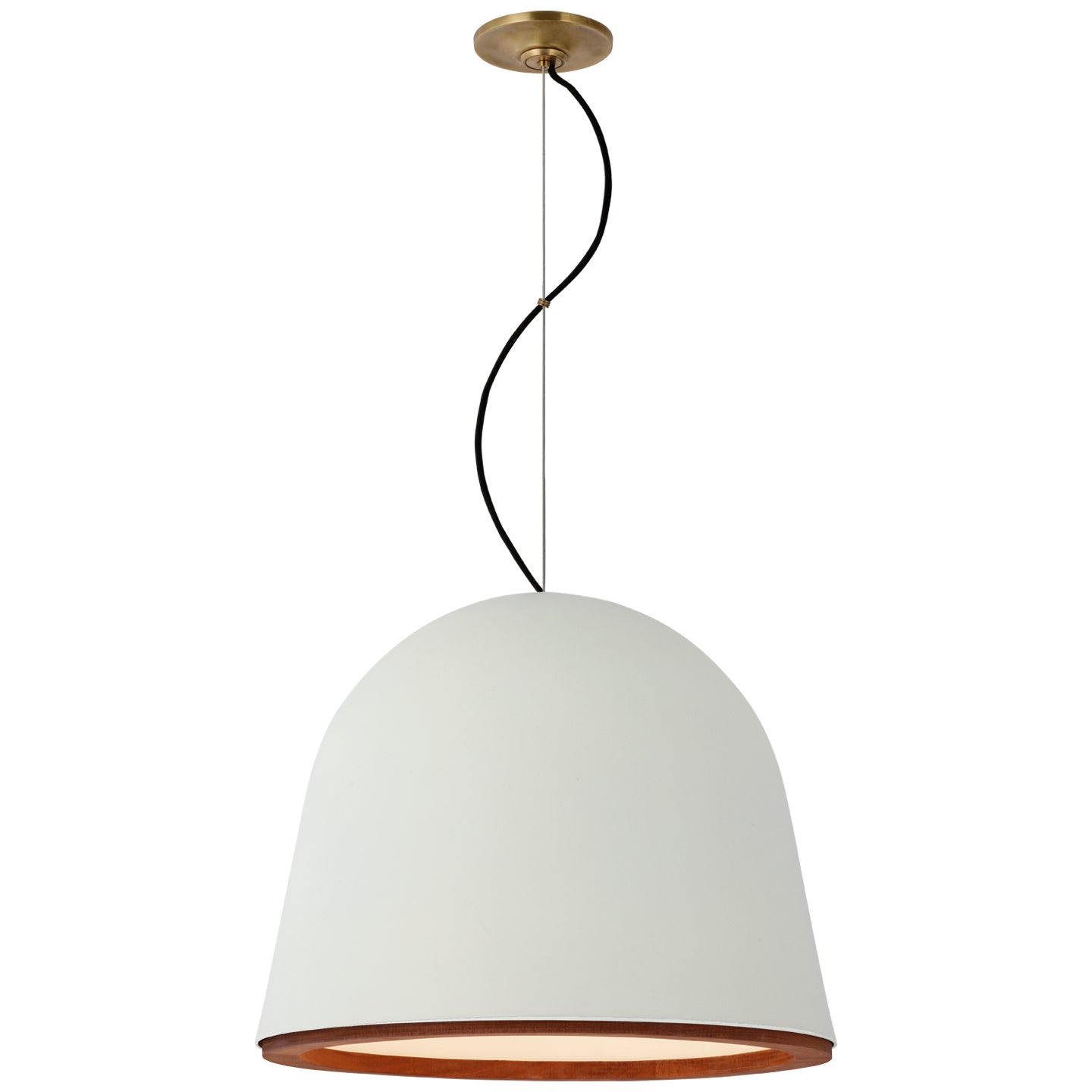 Visual Comfort Signature - S 5126PW - LED Pendant - Murphy - Plaster White and Dark Teak