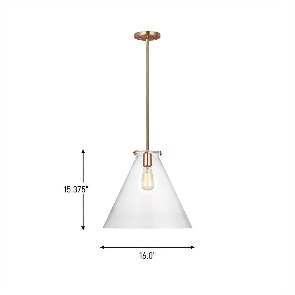 Visual Comfort Studio - 6592101-848 - One Light Pendant - Kate - Satin Brass