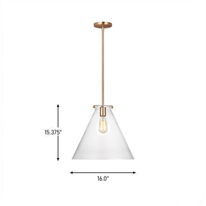 Visual Comfort Studio - 6592101-848 - One Light Pendant - Kate - Satin Brass