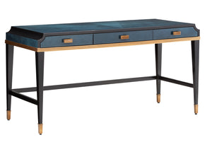 Currey and Company - 3000-0208 - Desk - Kallista - Dark Sapphire/Caviar Black/Antique Brass