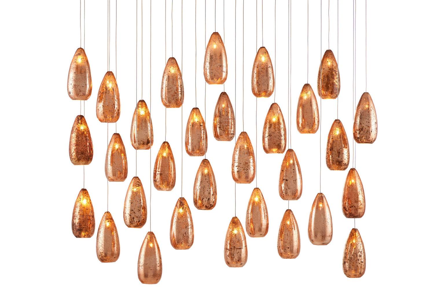 Currey and Company - 9000-0907 - 30 Light Pendant - Rame - Copper