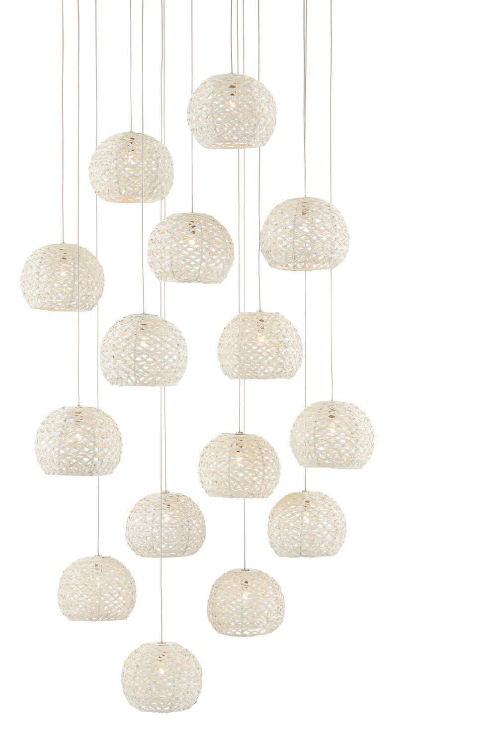 Currey and Company - 9000-0912 - 15 Light Pendant - Piero - Sugar White