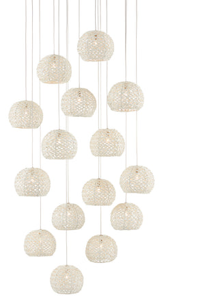 Currey and Company - 9000-0912 - 15 Light Pendant - Piero - Sugar White