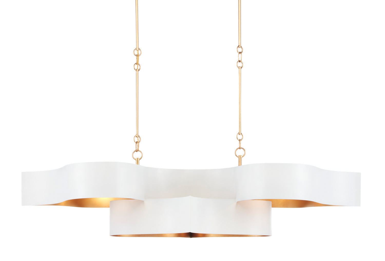 Currey and Company - 9000-0854 - Six Light Chandelier - Grand Lotus - Sugar White/Contemporary Gold Leaf