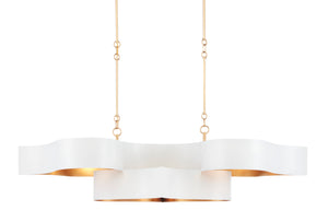 Currey and Company - 9000-0854 - Six Light Chandelier - Grand Lotus - Sugar White/Contemporary Gold Leaf