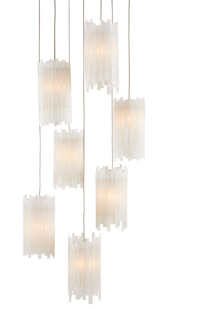 Currey and Company - 9000-0883 - Seven Light Pendant - Escenia - Frosted White