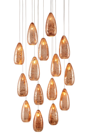 Currey and Company - 9000-0905 - 15 Light Pendant - Rame - Copper