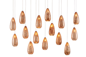 Currey and Company - 9000-0906 - 15 Light Pendant - Rame - Copper