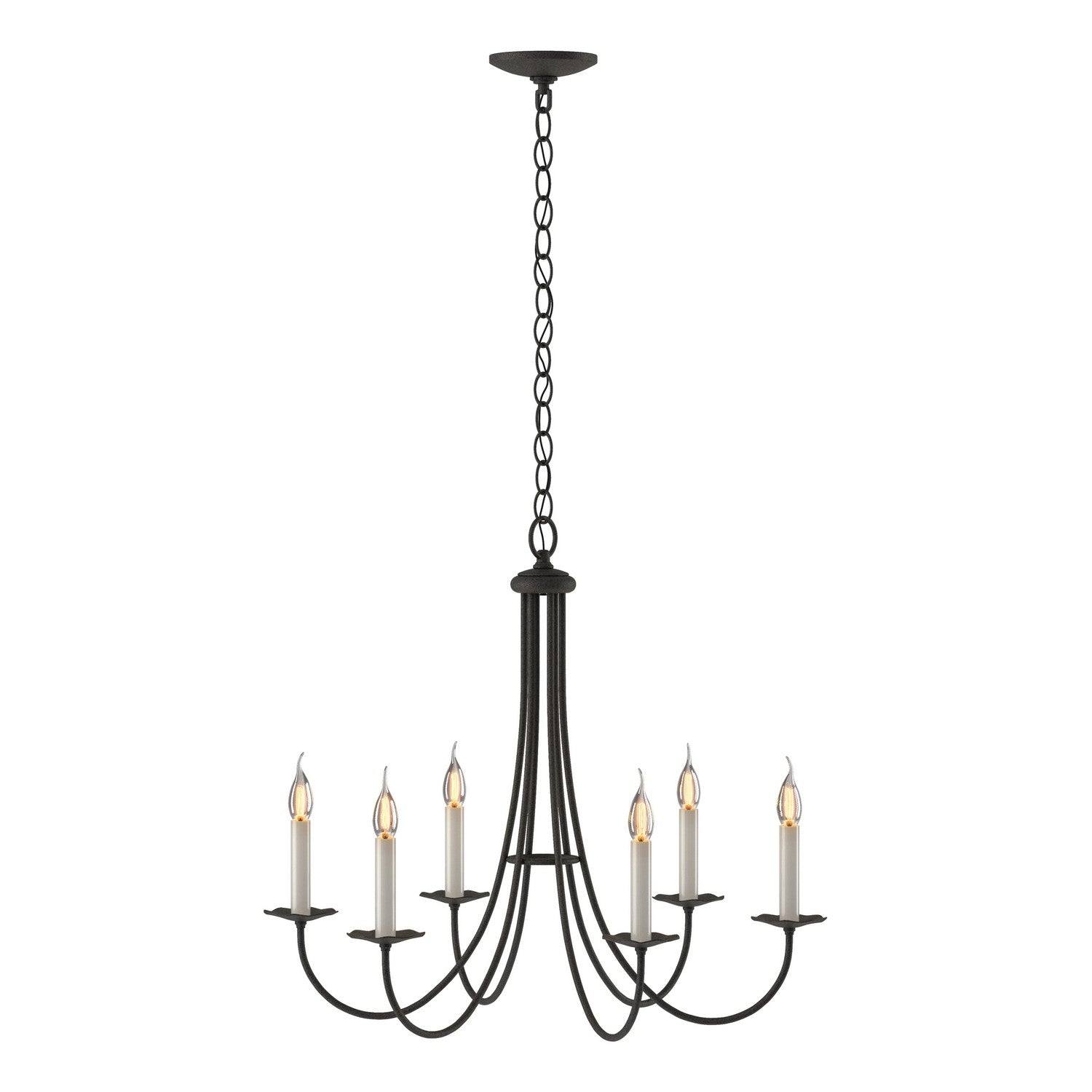 Hubbardton Forge - 101160-SKT-20 - Simple Sweep 6 Arm Chandelier - Simple Lines - Natural Iron