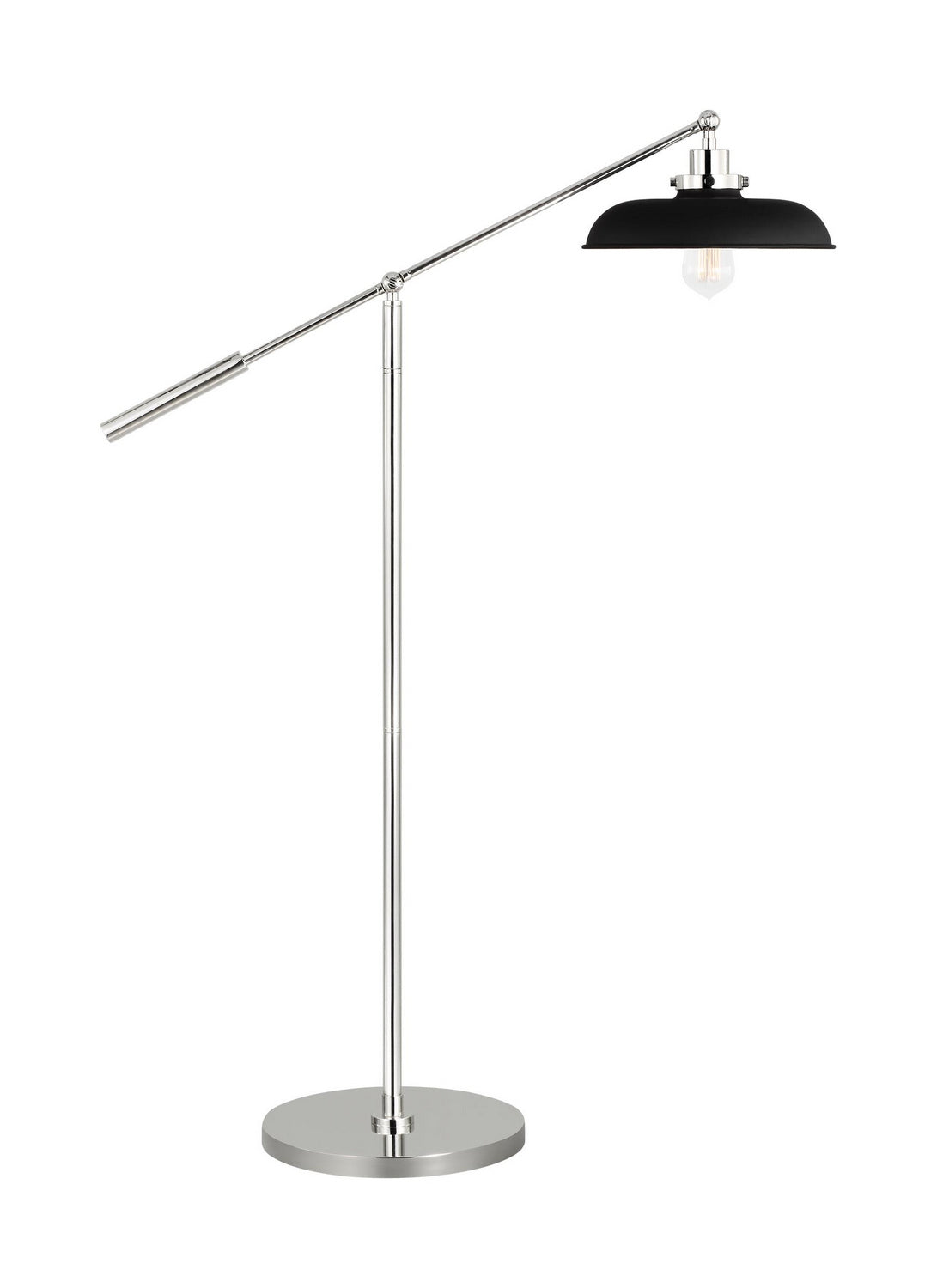 Visual Comfort Studio - CT1141MBKPN1 - One Light Floor Lamp - Wellfleet - Midnight Black and Polished Nickel