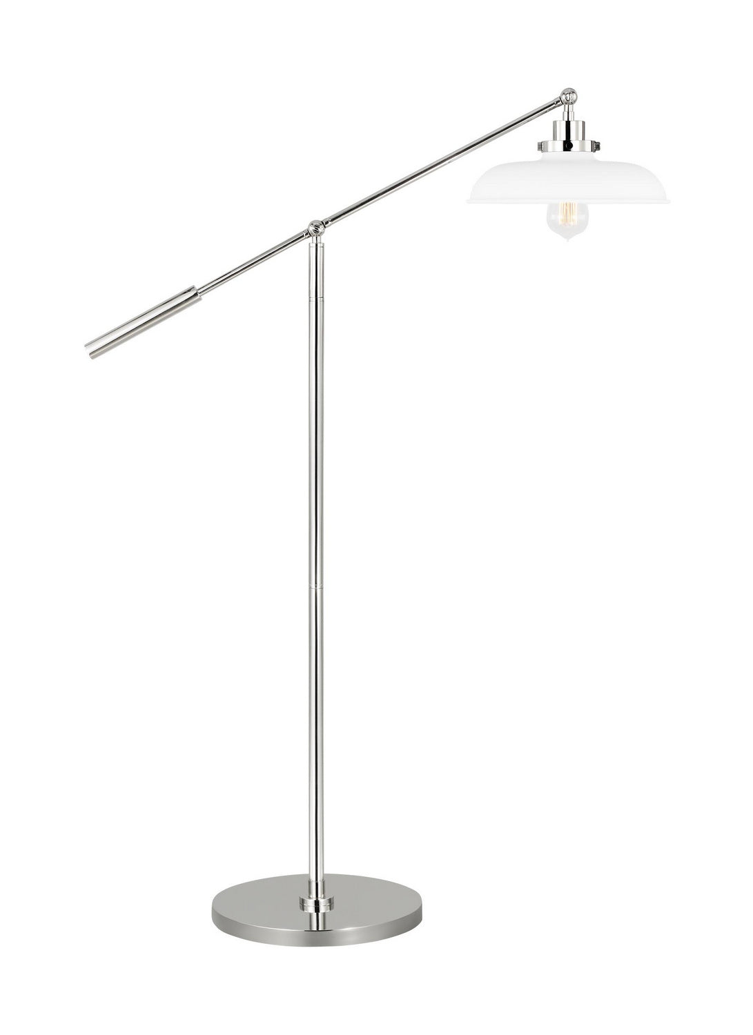 Visual Comfort Studio - CT1141MWTPN1 - One Light Floor Lamp - Wellfleet - Matte White and Polished Nickel