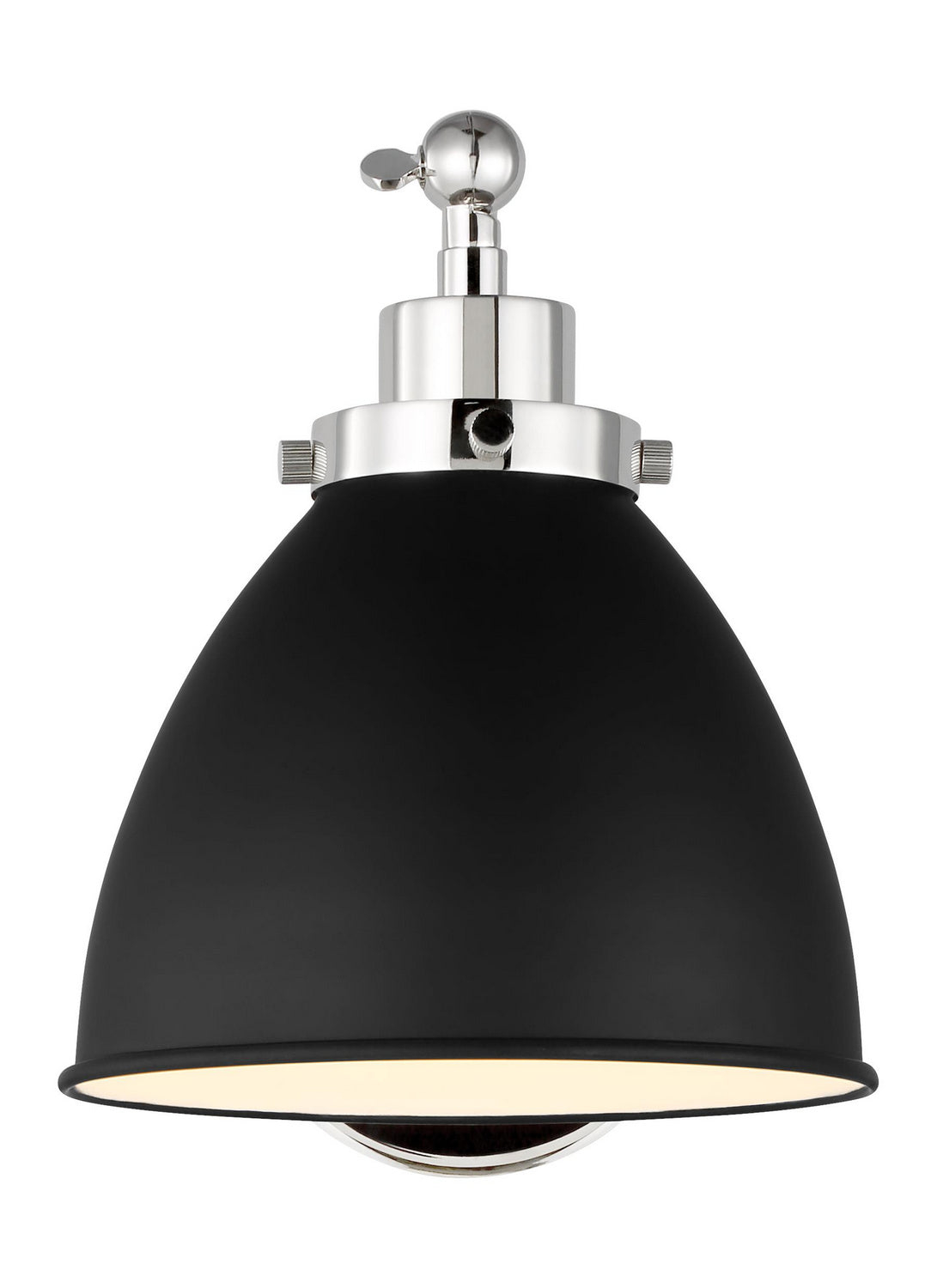 Visual Comfort Studio - CW1131MBKPN - One Light Wall Sconce - Wellfleet - Midnight Black and Polished Nickel