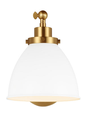 Visual Comfort Studio - CW1131MWTBBS - One Light Wall Sconce - Wellfleet - Matte White and Burnished Brass