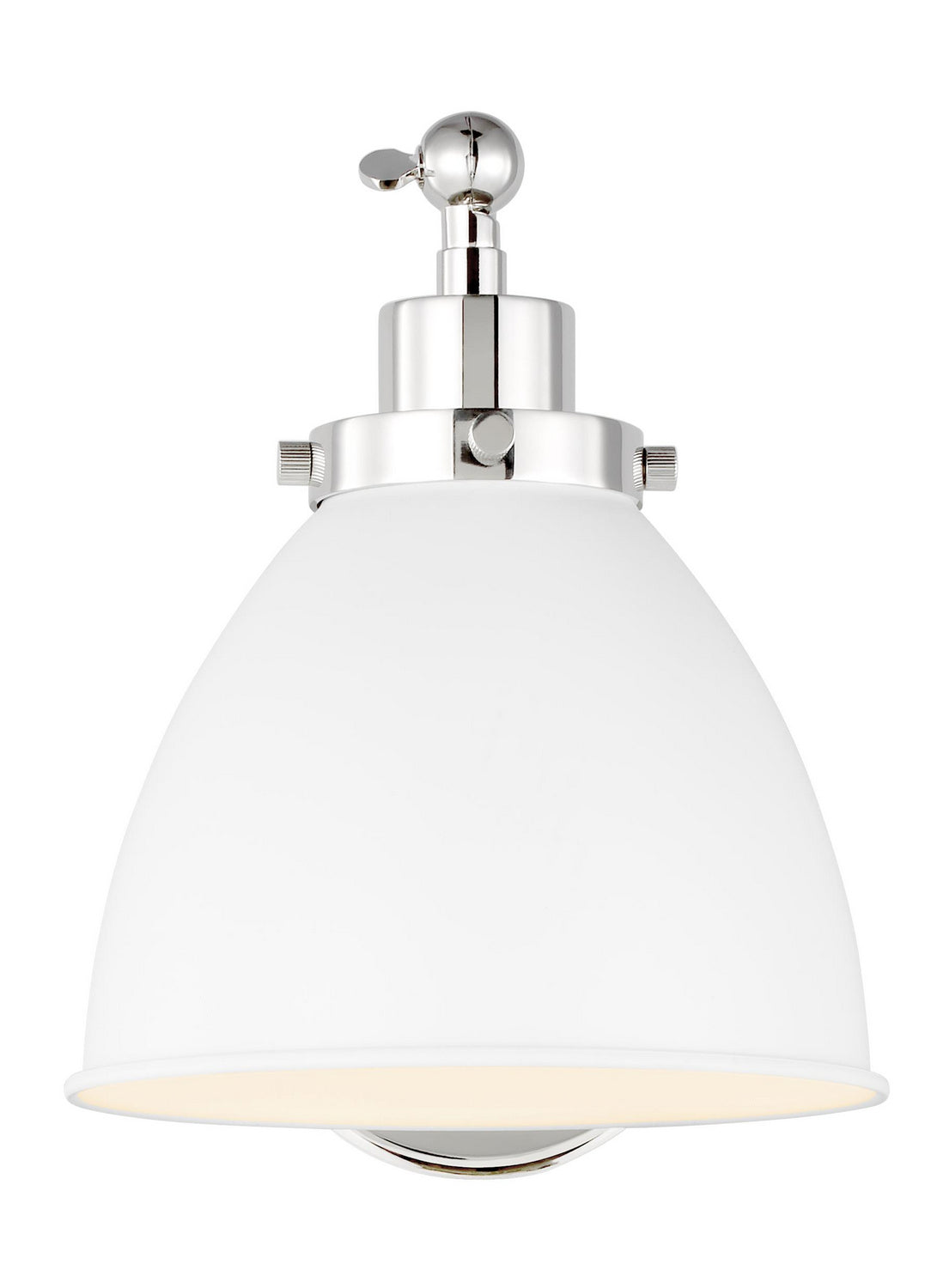 Visual Comfort Studio - CW1131MWTPN - One Light Wall Sconce - Wellfleet - Matte White and Polished Nickel