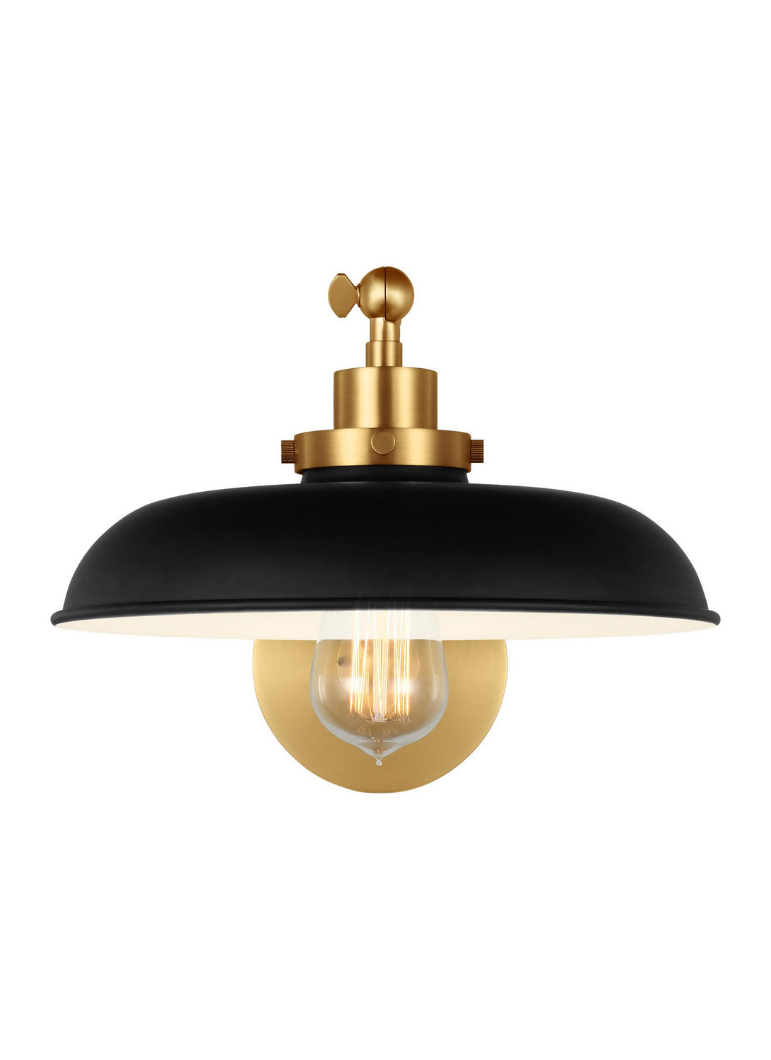 Visual Comfort Studio - CW1141MBKBBS - One Light Wall Sconce - Wellfleet - Midnight Black and Burnished Brass