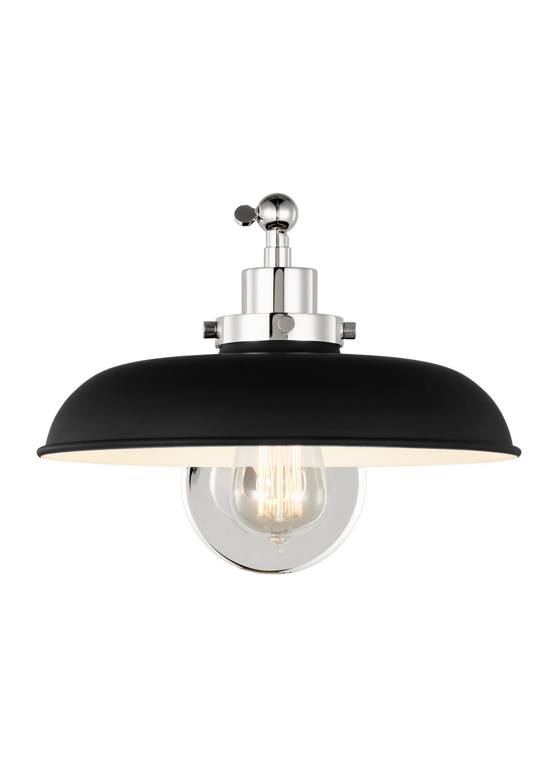 Visual Comfort Studio - CW1141MBKPN - One Light Wall Sconce - Wellfleet - Midnight Black and Polished Nickel