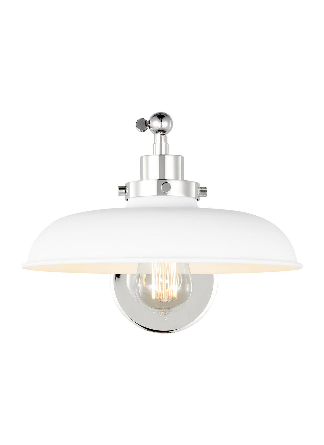 Visual Comfort Studio - CW1141MWTPN - One Light Wall Sconce - Wellfleet - Matte White and Polished Nickel