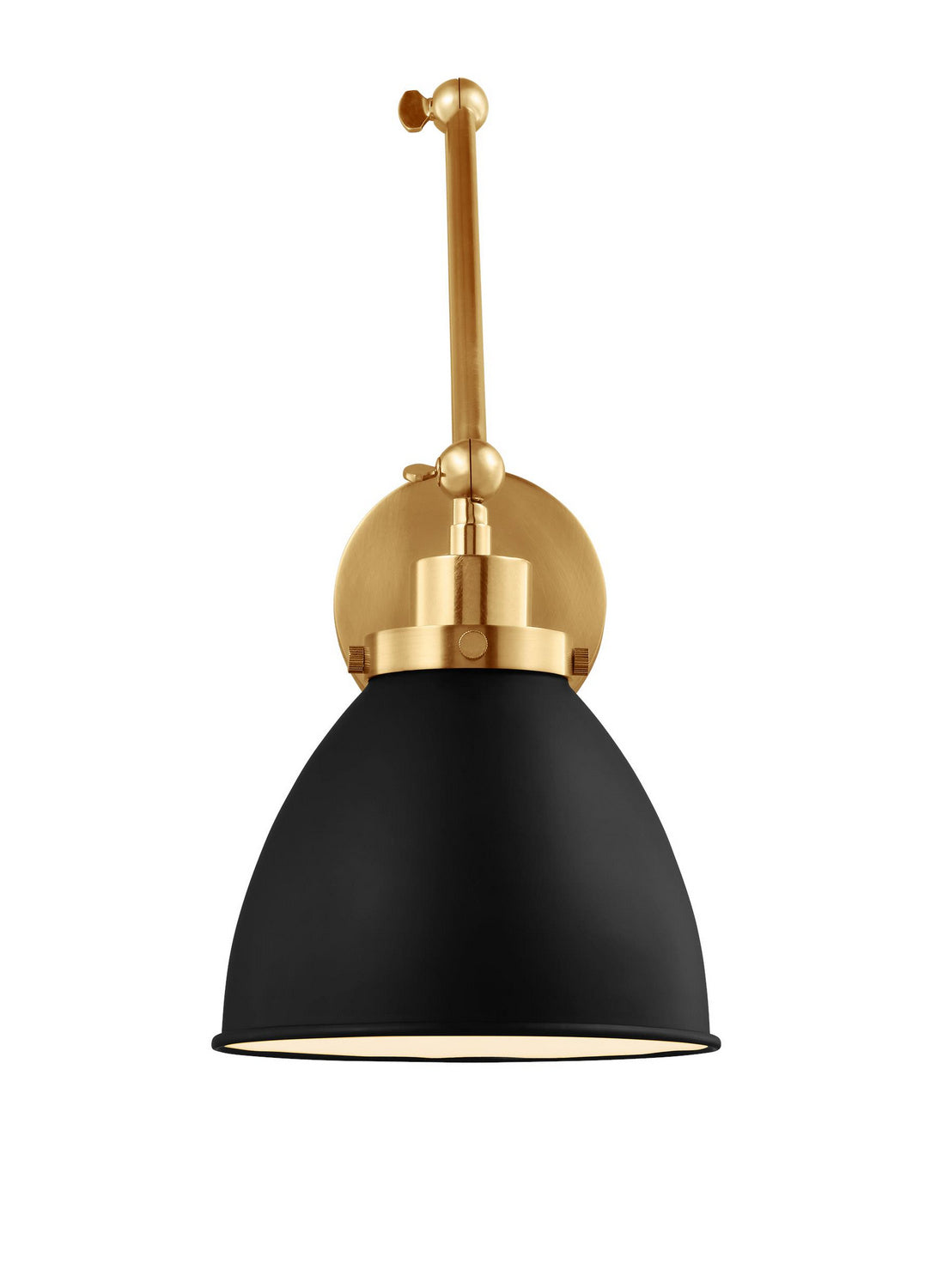 Visual Comfort Studio - CW1161MBKBBS - One Light Wall Sconce - Wellfleet - Midnight Black and Burnished Brass