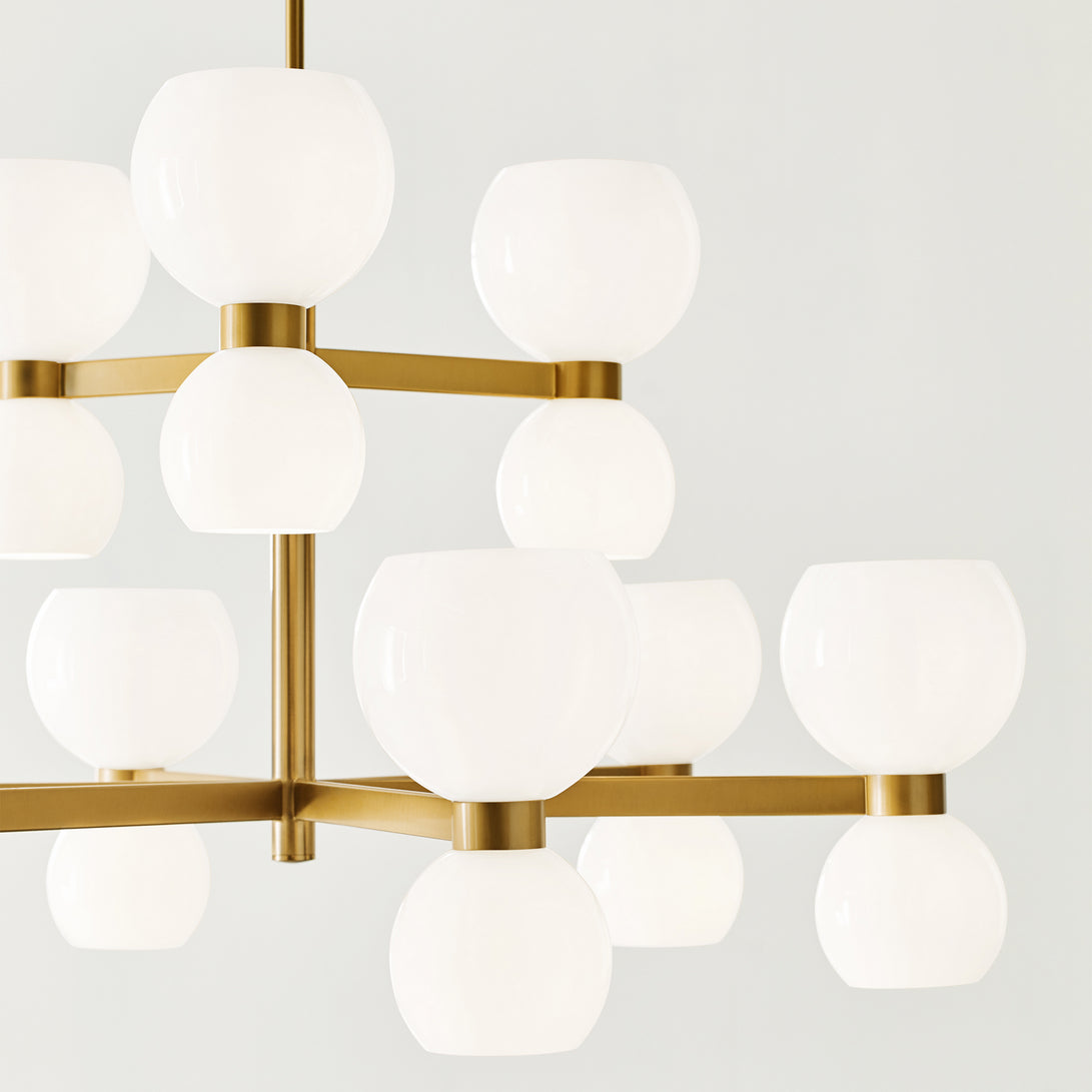 Visual Comfort Studio - KSC10018BBSMG - 18 Light Chandelier - Londyn - Burnished Brass with Milk White Glass