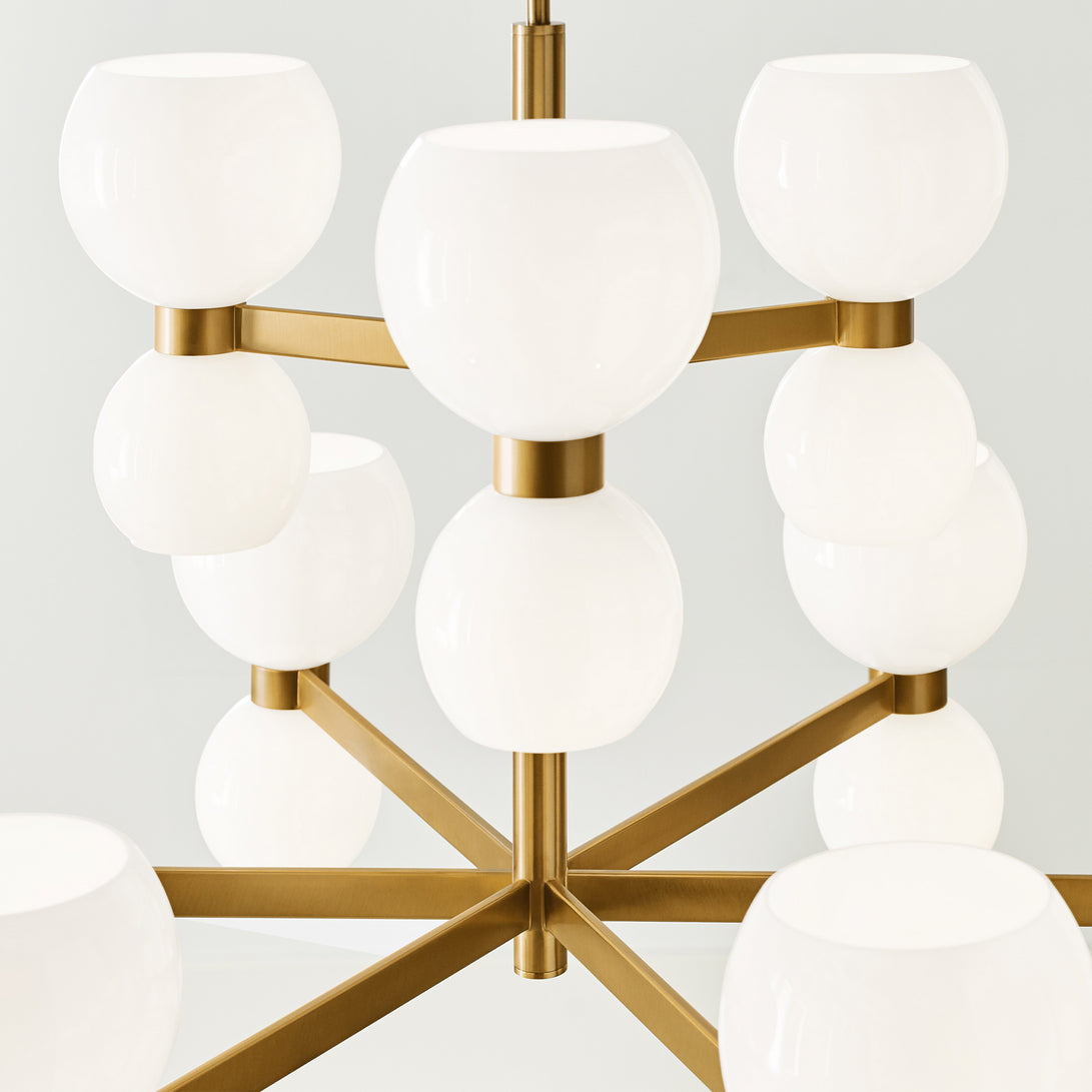 Visual Comfort Studio - KSC10018BBSMG - 18 Light Chandelier - Londyn - Burnished Brass with Milk White Glass