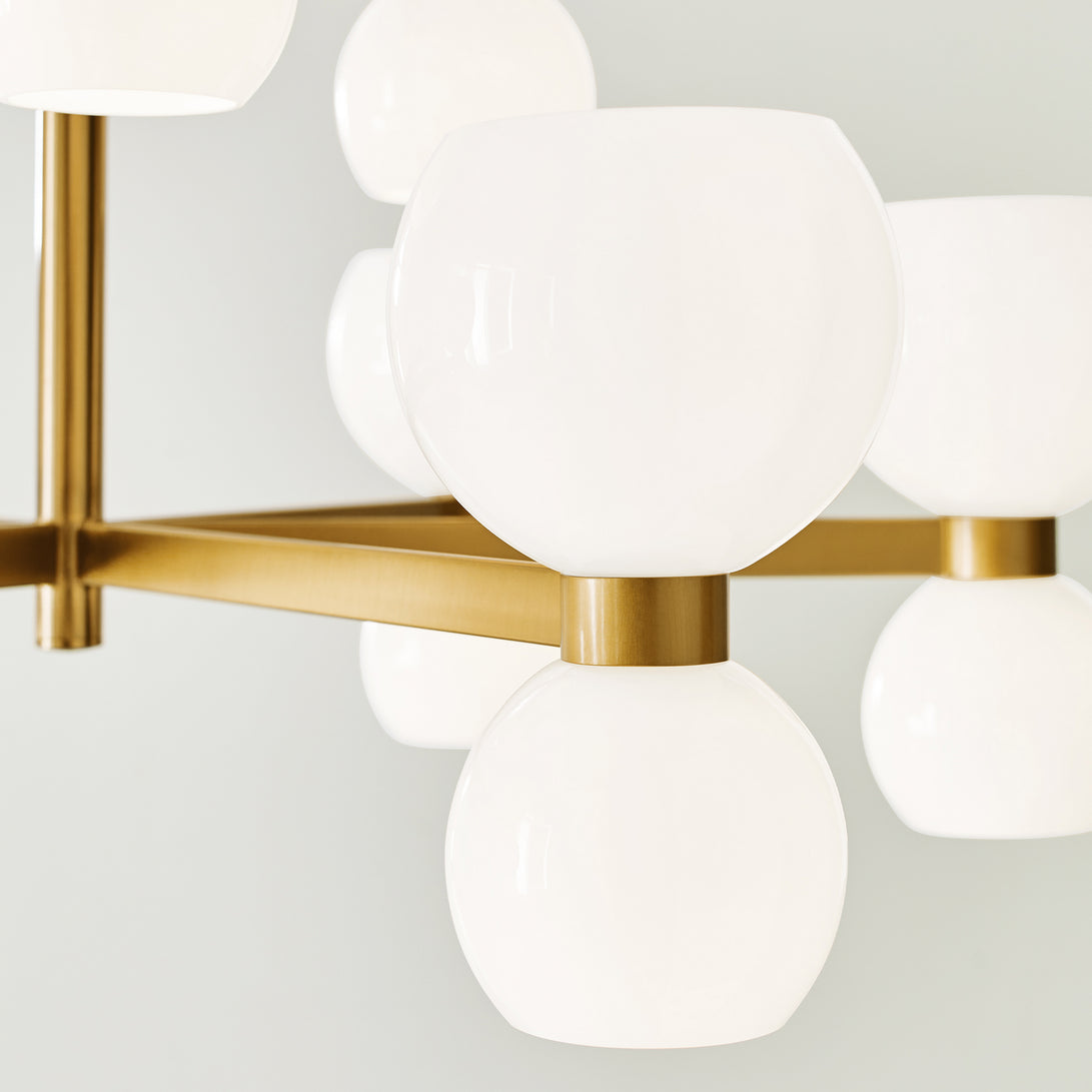 Visual Comfort Studio - KSC10018BBSMG - 18 Light Chandelier - Londyn - Burnished Brass with Milk White Glass