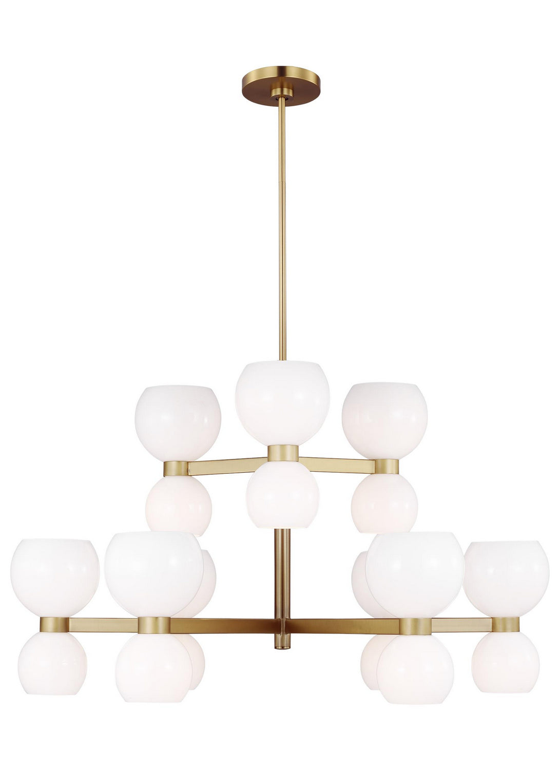 Visual Comfort Studio - KSC10018BBSMG - 18 Light Chandelier - Londyn - Burnished Brass with Milk White Glass