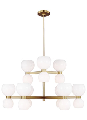 Visual Comfort Studio - KSC10018BBSMG - 18 Light Chandelier - Londyn - Burnished Brass with Milk White Glass