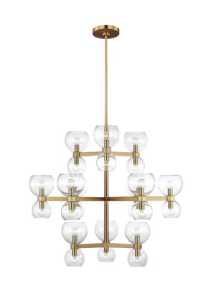 Visual Comfort Studio - KSC10124BBSCG - 24 Light Chandelier - Londyn - Burnished Brass with Clear Glass