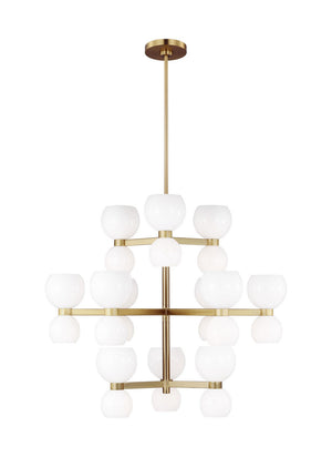 Visual Comfort Studio - KSC10124BBSMG - 24 Light Chandelier - Londyn - Burnished Brass with Milk White Glass