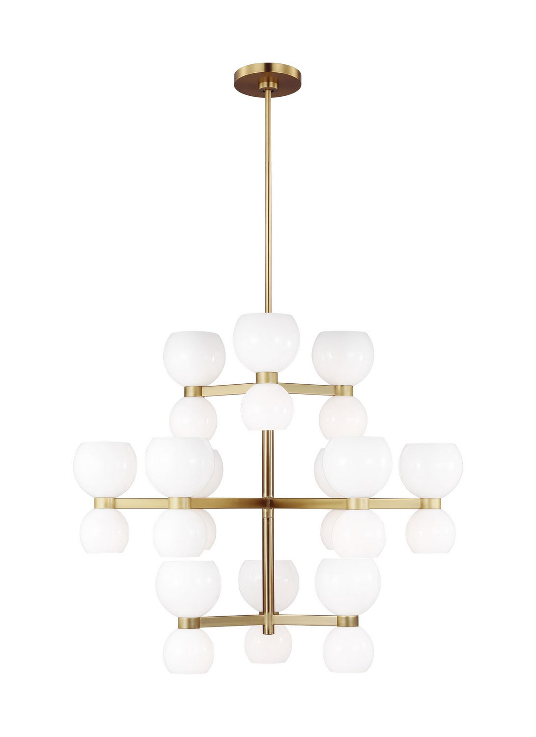 Visual Comfort Studio - KSC10124BBSMG - 24 Light Chandelier - Londyn - Burnished Brass with Milk White Glass