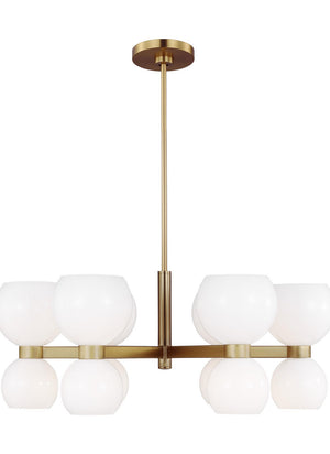 Visual Comfort Studio - KSC10212BBSMG - 12 Light Chandelier - Londyn - Burnished Brass with Milk White Glass