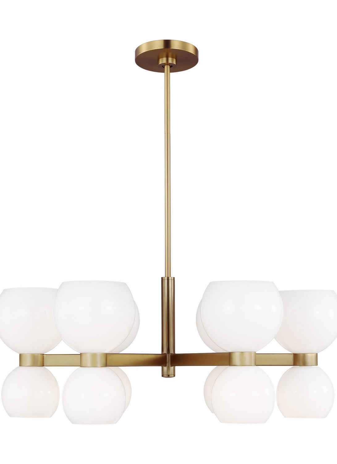 Visual Comfort Studio - KSC10212BBSMG - 12 Light Chandelier - Londyn - Burnished Brass with Milk White Glass