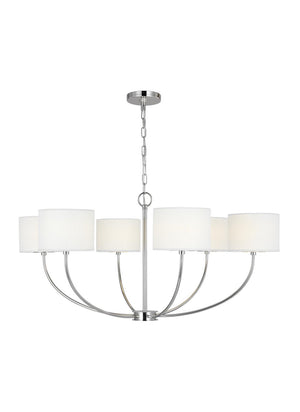 Visual Comfort Studio - KSC1046PN - Six Light Chandelier - Sawyer - Polished Nickel