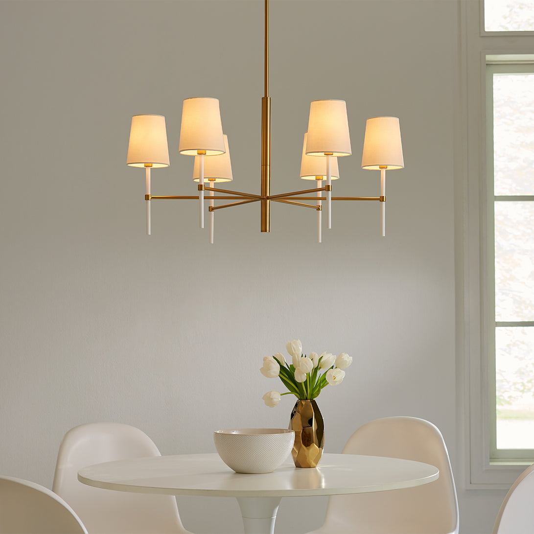 Visual Comfort Studio - KSC1086BBSGW - Six Light Chandelier - Monroe - Burnished Brass